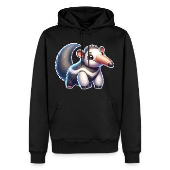 Fourmilier - Sweat à capuche Premium bio Homme - noir - Devant - Nico (187cm)