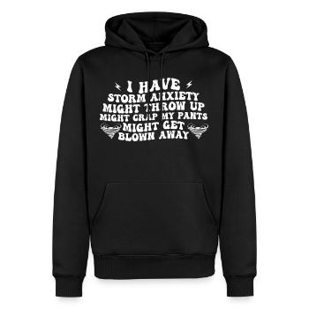 ich habe Angst vor Gewittern und muss mich übergeben - Männer Premium Bio Hoodie - Schwarz - Vorne - Nico (187cm)