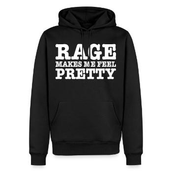 Rage Makes Me Feel Pretty, Humor Saying, Sarcastic - Sweat à capuche Premium bio Homme - noir - Devant - Nico (187cm)
