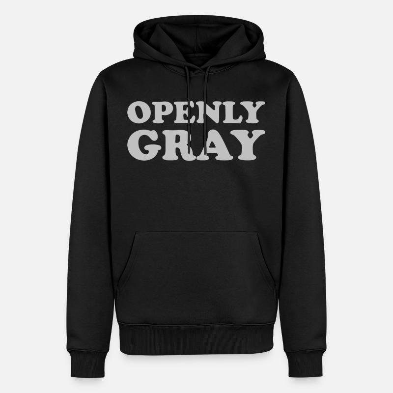 Openly Gray - Männer Premium Bio Hoodie - Schwarz