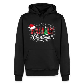 Family Christmas - Männer Premium Bio Hoodie - Schwarz - Vorne - Nico (187cm)