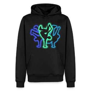 Breakdance Silhouetten Jungen Herren Breakdancer - Männer Premium Bio Hoodie - Schwarz - Vorne - Nico (187cm)
