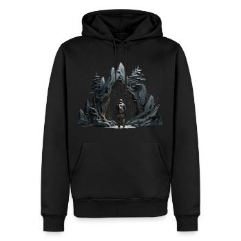 RANDONNEURS RANDONNÉE EN PLEIN AIR - Sweat à capuche Premium bio Homme - noir - Devant - Nico (187cm)