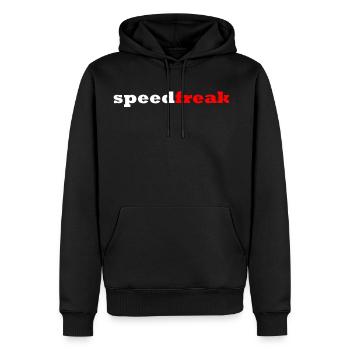 Speed freak - Men’s Premium Organic Hoodie - black - Front - Nico (187cm)