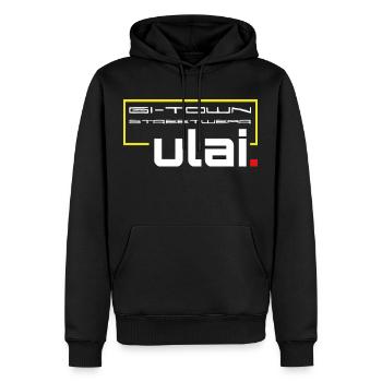 Ulai Streetwear Klufterei de l’TOWN - Sweat à capuche Premium bio Homme - noir - Devant - Nico (187cm)