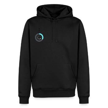 Loading Animation - Männer Premium Bio Hoodie - Schwarz - Vorne - Nico (187cm)