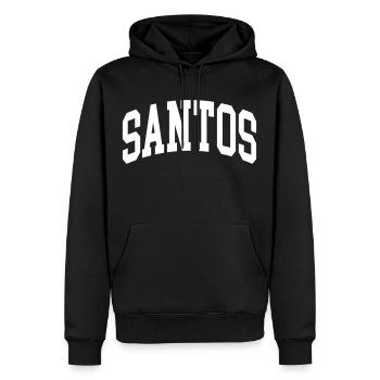 Santos - Sweat à capuche Premium bio Homme - noir - Devant - Nico (187cm)