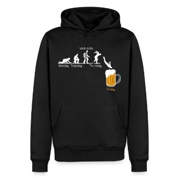 Semaine de la bière - Cadeau pour hommes - Sweat à capuche Premium bio Homme - noir - Devant - Nico (187cm)