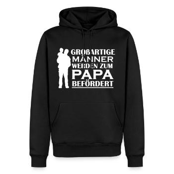Papa, Bester Papa, Vater, Vater und Kind - Männer Premium Bio Hoodie - Schwarz - Vorne - Nico (187cm)