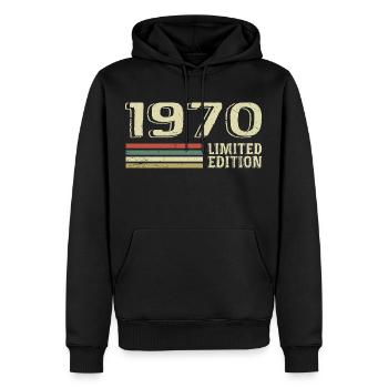 Jahrgang 1970 Geburtstag 1970 Jahrgang 1970er Jahre - Männer Premium Bio Hoodie - Schwarz - Vorne - Nico (187cm)