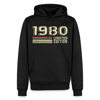 Jahrgang 1980 Geburtstag 1980 Jahrgang 1980er Jahre - Männer Premium Bio Hoodie - Schwarz - Vorne - Nico (187cm)