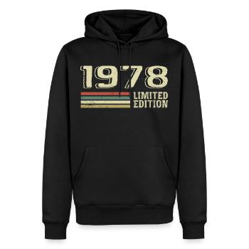 Nées en 1978 anniversaire 1978 Vintage 1978 - Sweat à capuche Premium bio Homme - noir - Devant - Nico (187cm)