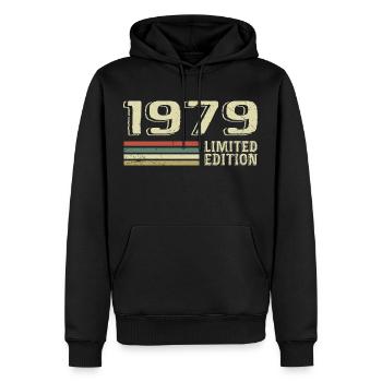 Jahrgang 1979 Geburtstag 1979 Jahrgang 1979 - Männer Premium Bio Hoodie - Schwarz - Vorne - Nico (187cm)