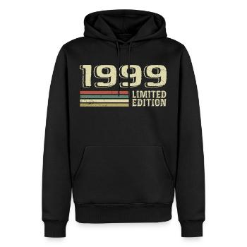 Jahrgang 1999 Geburtstag 1999 Jahrgang 1999 - Männer Premium Bio Hoodie - Schwarz - Vorne - Nico (187cm)