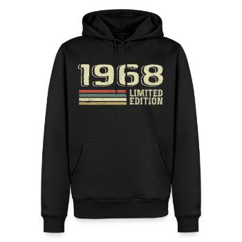Jahrgang 1968 Geburtstag 1968 Jahrgang 1968 - Männer Premium Bio Hoodie - Schwarz - Vorne - Nico (187cm)