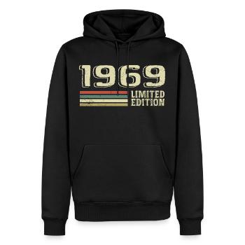 Jahrgang 1969 Geburtstag 1969 Jahrgang 1969 - Männer Premium Bio Hoodie - Schwarz - Vorne - Nico (187cm)
