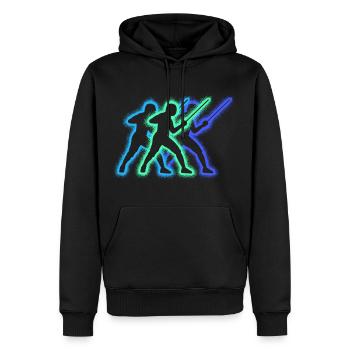 Escrime Escrime Silhouettes Hommes Escrime - Sweat à capuche Premium bio Homme - noir - Devant - Nico (187cm)