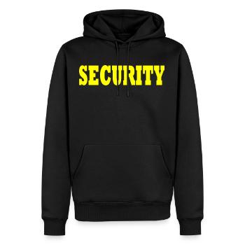 Security - Men’s Premium Organic Hoodie - black - Front - Nico (187cm)
