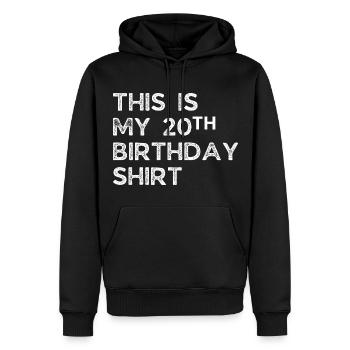 20. Geburtstag. - Männer Premium Bio Hoodie - Schwarz - Vorne - Nico (187cm)