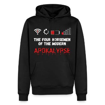 The four horsemen of the modern apokalypse. Nerdy - Männer Premium Bio Hoodie - Schwarz - Vorne - Nico (187cm)