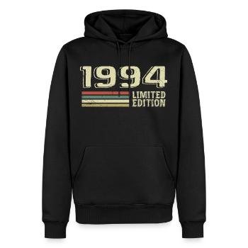 Nées en 1994 anniversaire 1994 Vintage 1994 - Sweat à capuche Premium bio Homme - noir - Devant - Nico (187cm)