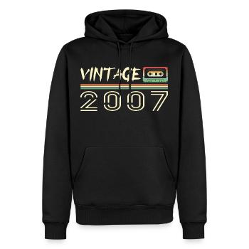 2007 Original 2007 Retro Geburtstagsgeschenk 2007 - Männer Premium Bio Hoodie - Schwarz - Vorne - Nico (187cm)