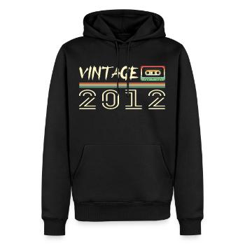 2012 Original 2012 Rétro Cadeau Anniversaire 2012 - Sweat à capuche Premium bio Homme - noir - Devant - Nico (187cm)