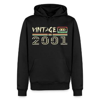 2001 Original 2001 Retro Geburtstagsgeschenk 2001 - Männer Premium Bio Hoodie - Schwarz - Vorne - Nico (187cm)