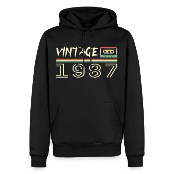 1987 Original 1987 Rétro Cadeau Anniversaire 1987 - Sweat à capuche Premium bio Homme - noir - Devant - Nico (187cm)