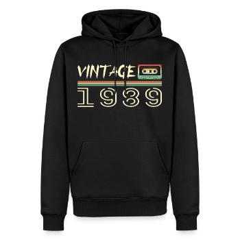 1989 Original 1989 Retro Cadeau Anniversaire 1989 - Sweat à capuche Premium bio Homme - noir - Devant - Nico (187cm)
