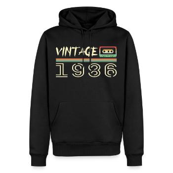 1986 Original 1986 Retro 1986 Geburtstagsgeschenk - Männer Premium Bio Hoodie - Schwarz - Vorne - Nico (187cm)