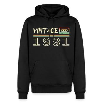 1981 Original 1981 Rétro Cadeau Anniversaire 1981 - Sweat à capuche Premium bio Homme - noir - Devant - Nico (187cm)