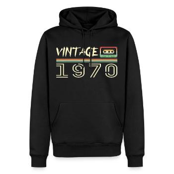 1970er Jahre Original 1970er Retro 1970er Jahre Geburtstagsgeschenk - Männer Premium Bio Hoodie - Schwarz - Vorne - Nico (187cm)