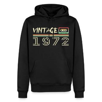 1972 Original 1972 Rétro Cadeau Anniversaire 1972 - Sweat à capuche Premium bio Homme - noir - Devant - Nico (187cm)
