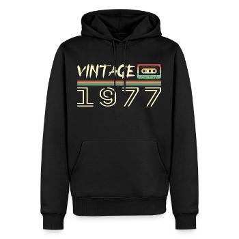 1977 Original 1977 Retro Geschenk Geburtstag 1977 - Männer Premium Bio Hoodie - Schwarz - Vorne - Nico (187cm)