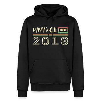 2018 Original 2018 Retro Geburtstagsgeschenk 2018 - Männer Premium Bio Hoodie - Schwarz - Vorne - Nico (187cm)