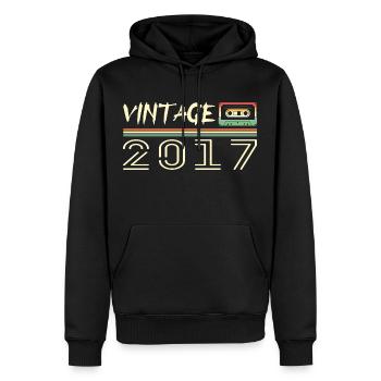 2017 Original 2017 Retro Birthday Gift 2017 - Men’s Premium Organic Hoodie - black - Front - Nico (187cm)