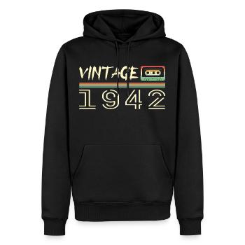 1942 Original 1942 Retro 1942 Geburtstagsgeschenk - Männer Premium Bio Hoodie - Schwarz - Vorne - Nico (187cm)