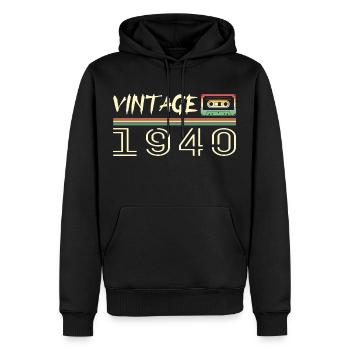 1940er Jahre Original 1940er Retro 1940er Jahre Geburtstagsgeschenk - Männer Premium Bio Hoodie - Schwarz - Vorne - Nico (187cm)