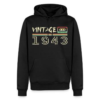1943 Original 1943 Retro 1943 Geburtstagsgeschenk - Männer Premium Bio Hoodie - Schwarz - Vorne - Nico (187cm)