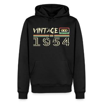 1954 Original 1954 Rétro Cadeau Anniversaire 1954 - Sweat à capuche Premium bio Homme - noir - Devant - Nico (187cm)