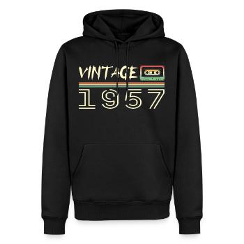 1957 Original 1957 Retro 1957 Geburtstagsgeschenk - Männer Premium Bio Hoodie - Schwarz - Vorne - Nico (187cm)