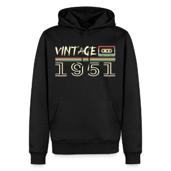 1951 Original 1951 Retro 1951 Geburtstagsgeschenk - Männer Premium Bio Hoodie - Schwarz - Vorne - Nico (187cm)