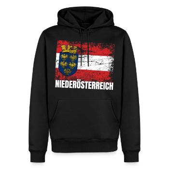 Basse-Autriche / Basse-Autriche - Sweat à capuche Premium bio Homme - noir - Devant - Nico (187cm)