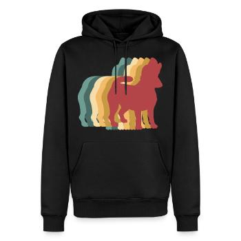 Beagle Dog Retro Vintage - Sweat à capuche Premium bio Homme - noir - Devant - Nico (187cm)