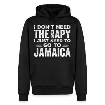 I Don't Need Therapy I Just Need Go To Jamaica - Sweat à capuche Premium bio Homme - noir - Devant - Nico (187cm)