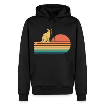 Siam Katze Retro Vintage - Männer Premium Bio Hoodie - Schwarz - Vorne - Nico (187cm)
