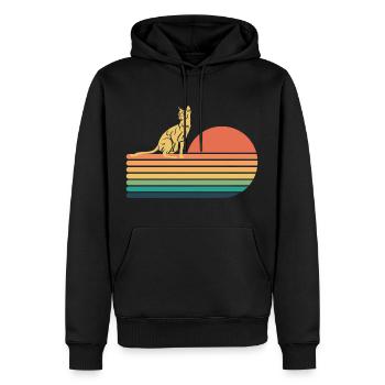 Havana Brown Katze Retro Vintage - Männer Premium Bio Hoodie - Schwarz - Vorne - Nico (187cm)