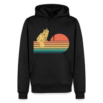 Birma Katze Retro Vintage - Männer Premium Bio Hoodie - Schwarz - Vorne - Nico (187cm)