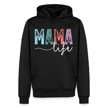 Vie de maman - Sweat à capuche Premium bio Homme - noir - Devant - Nico (187cm)